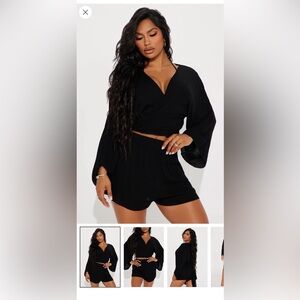 Fashion Nova 2 Pc Linen Cover Up Matching Set